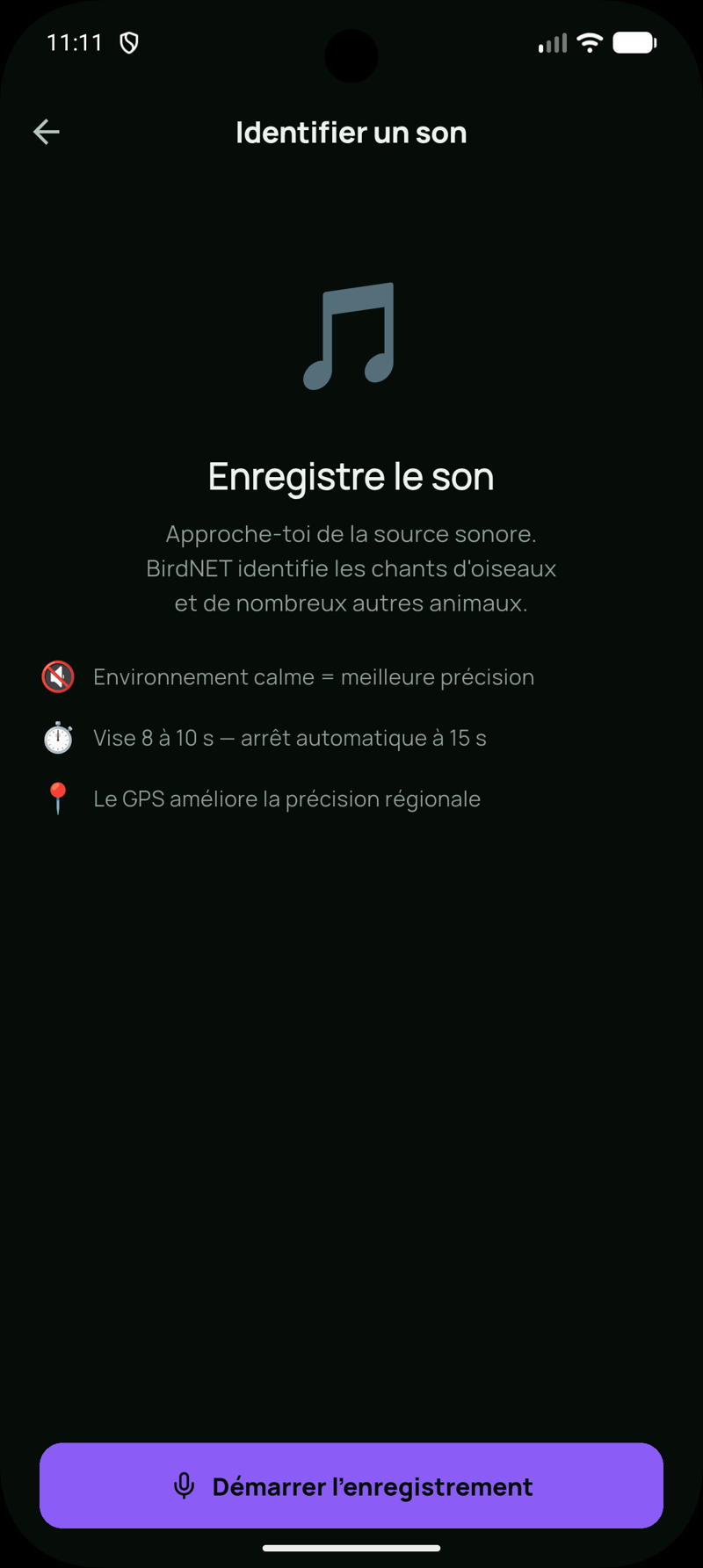 Identification d'un chant d'oiseau