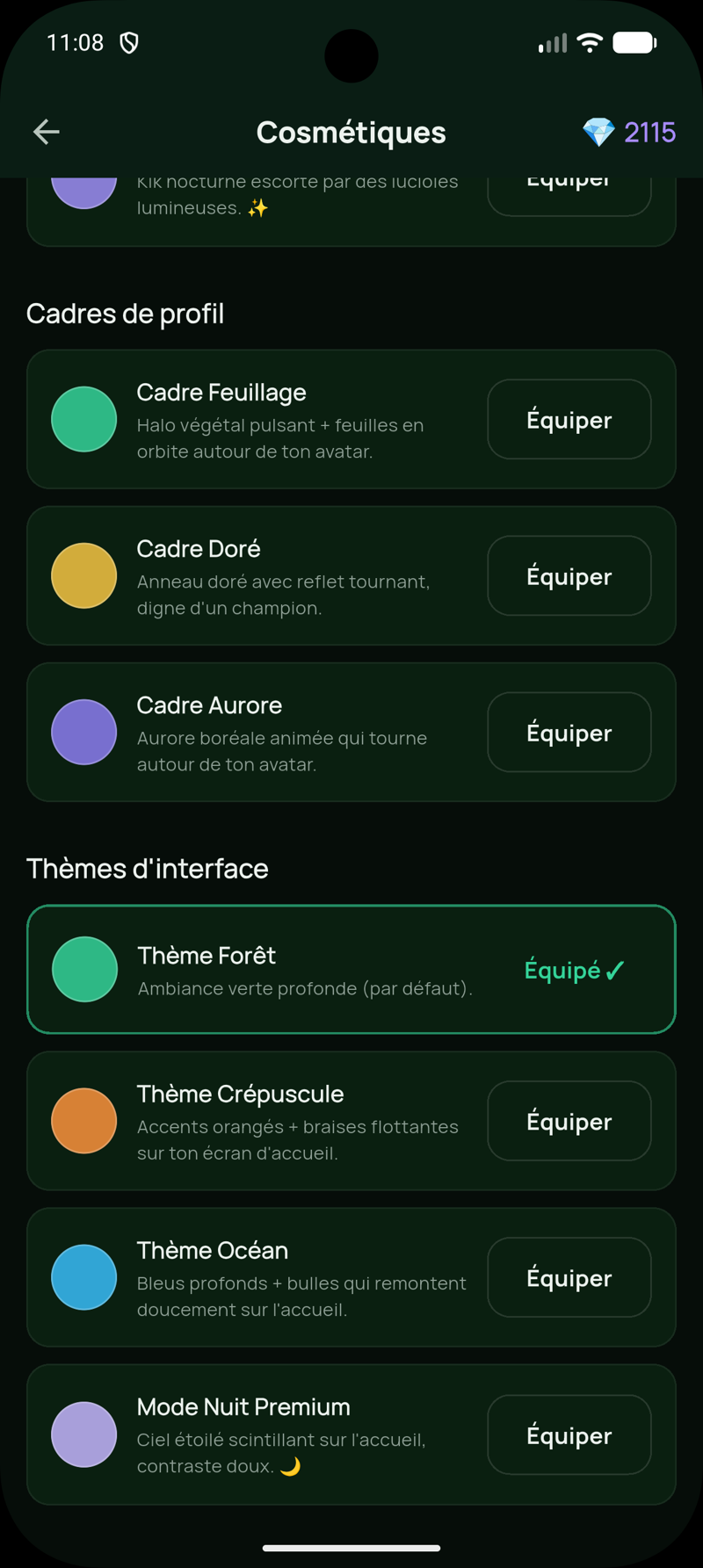 Thèmes d'interface