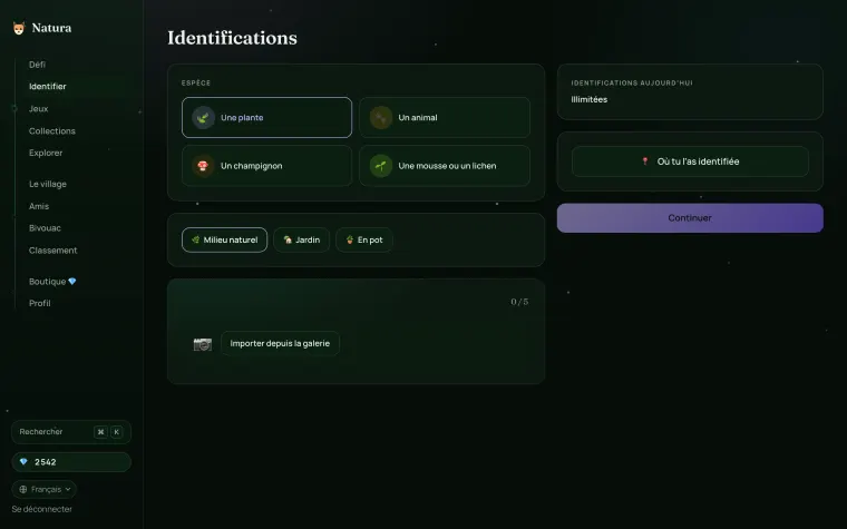 Écran d'identification au navigateur : dépôt de photos par glisser-déposer